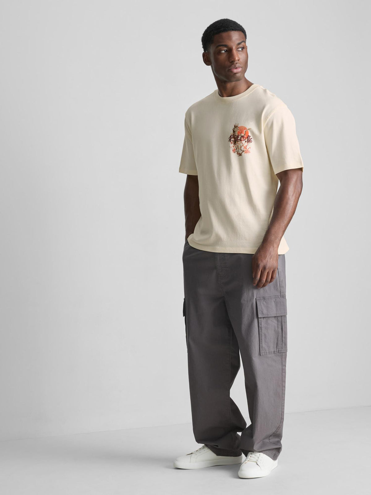 Crane Graphic T-Shirt - Ecru