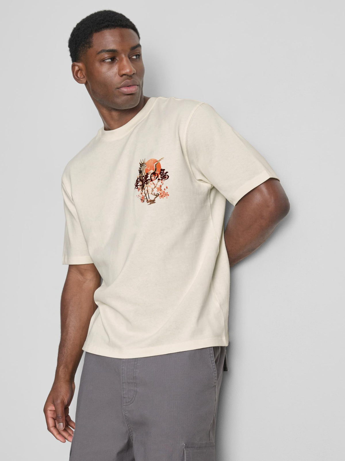Crane Graphic T-Shirt - Ecru