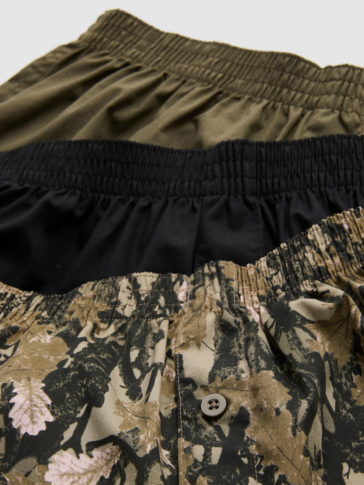 3pk Patterned Boxer Shorts - Khaki