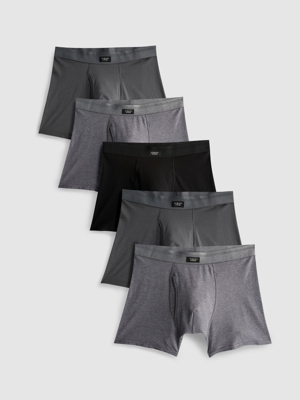 5pk Plain Stretch Trunks - Grey