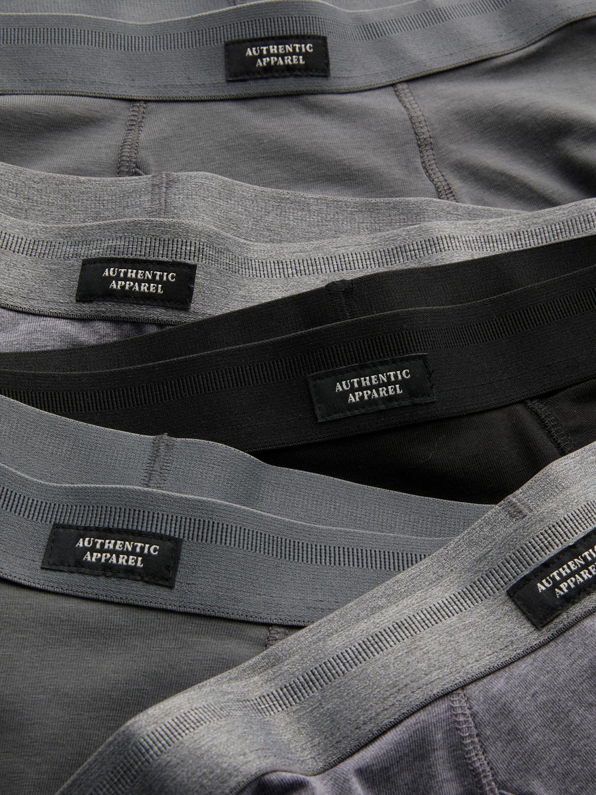 5pk Plain Stretch Trunks - Grey