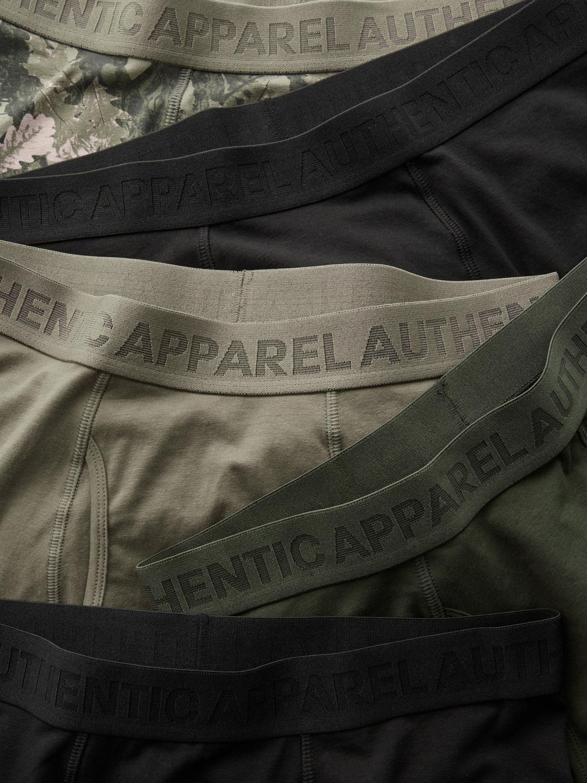 5pk Authentic Apparel Cotton Stretch Trunks - Green