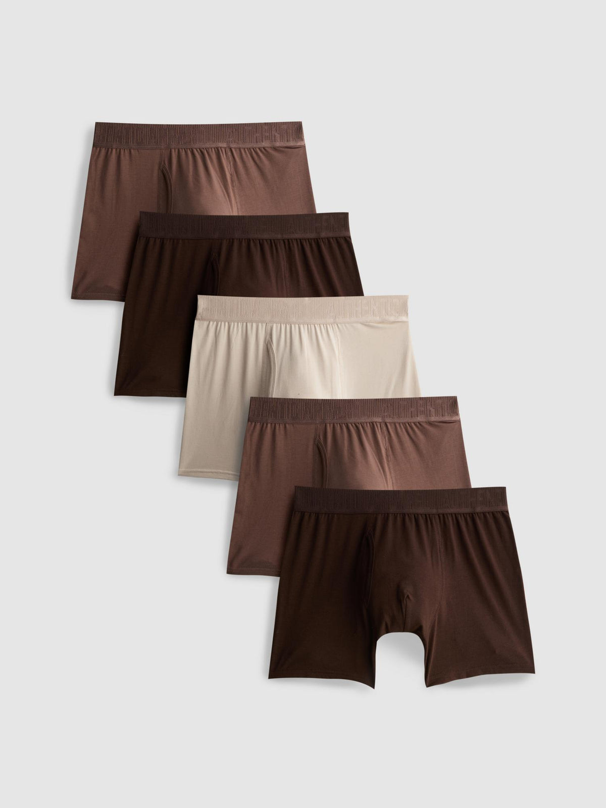 5pk Stretch Boxer Trunks - Brown