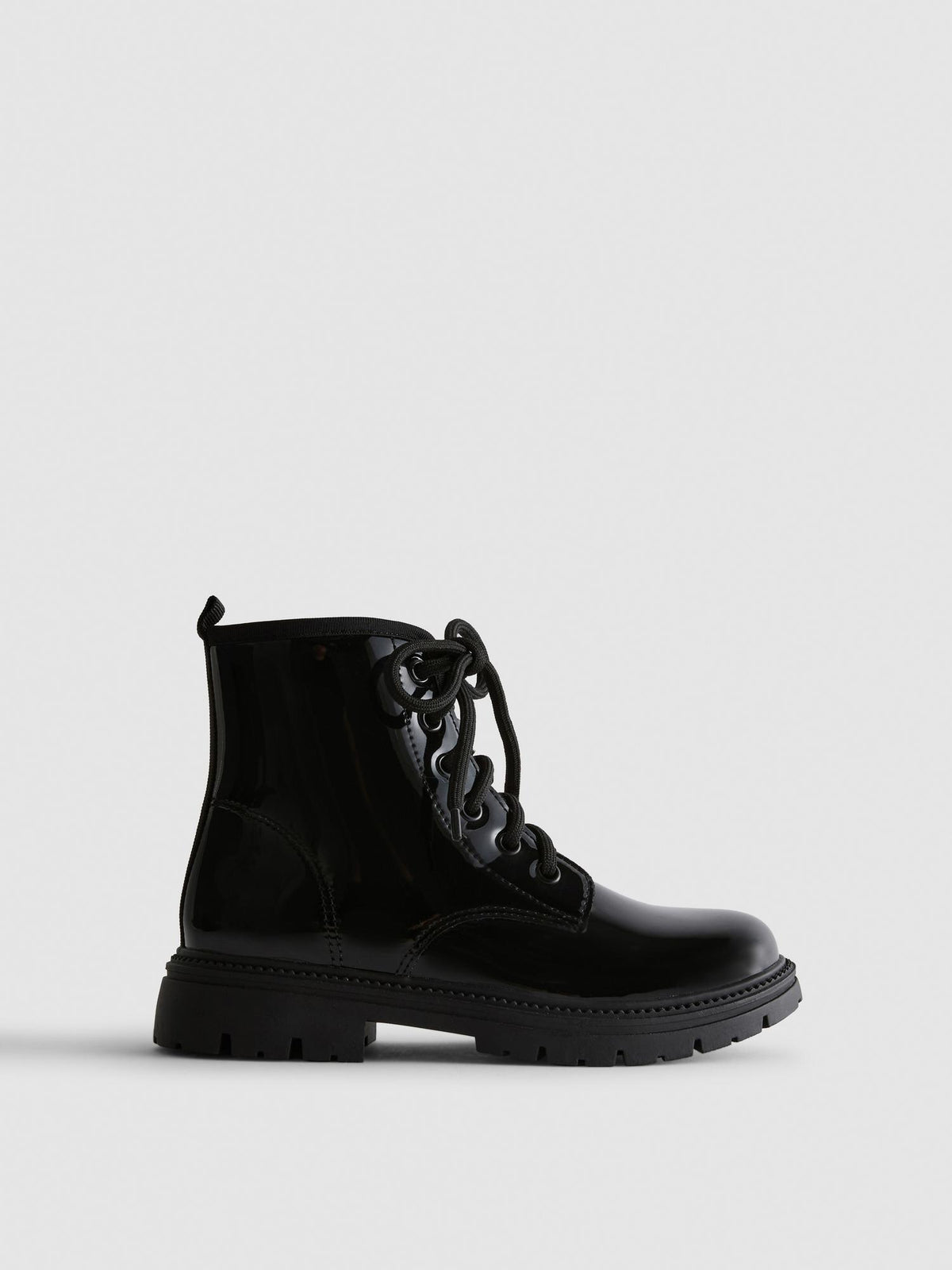 Lace-Up Ankle Boots - Black