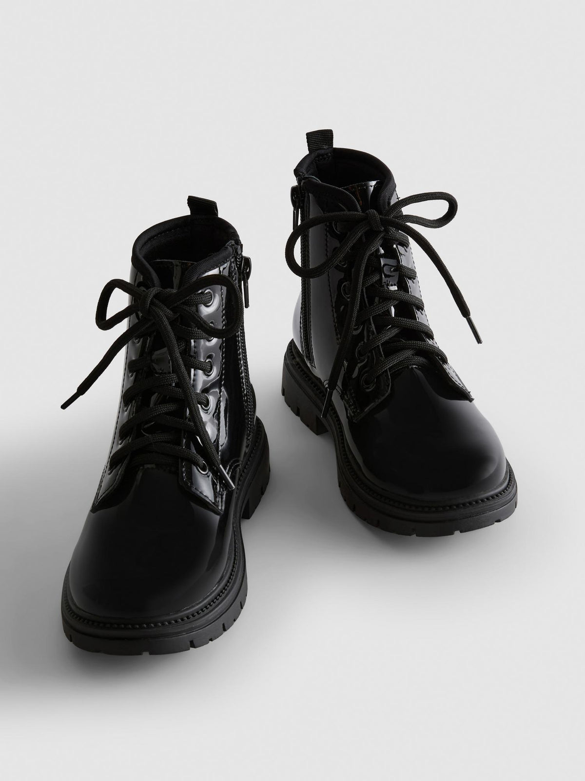 Lace-Up Ankle Boots - Black