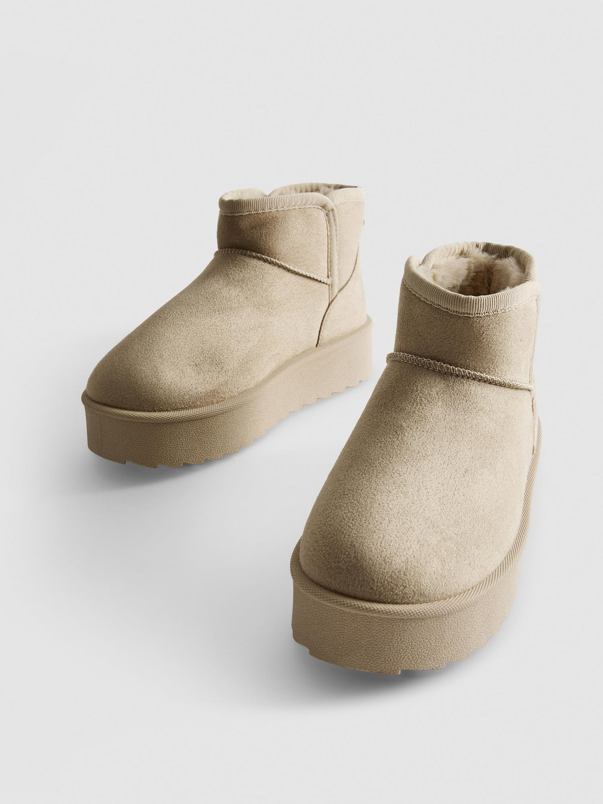 Chunky Sole Ankle Boots - Sand