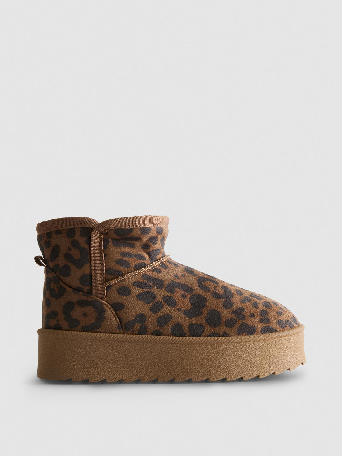 Leopard Print Platform Snug Ankle Boots - Multi