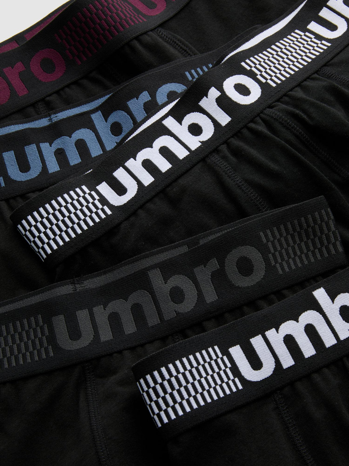 5pk Umbro Logo Waistband Trunks - Burgundy