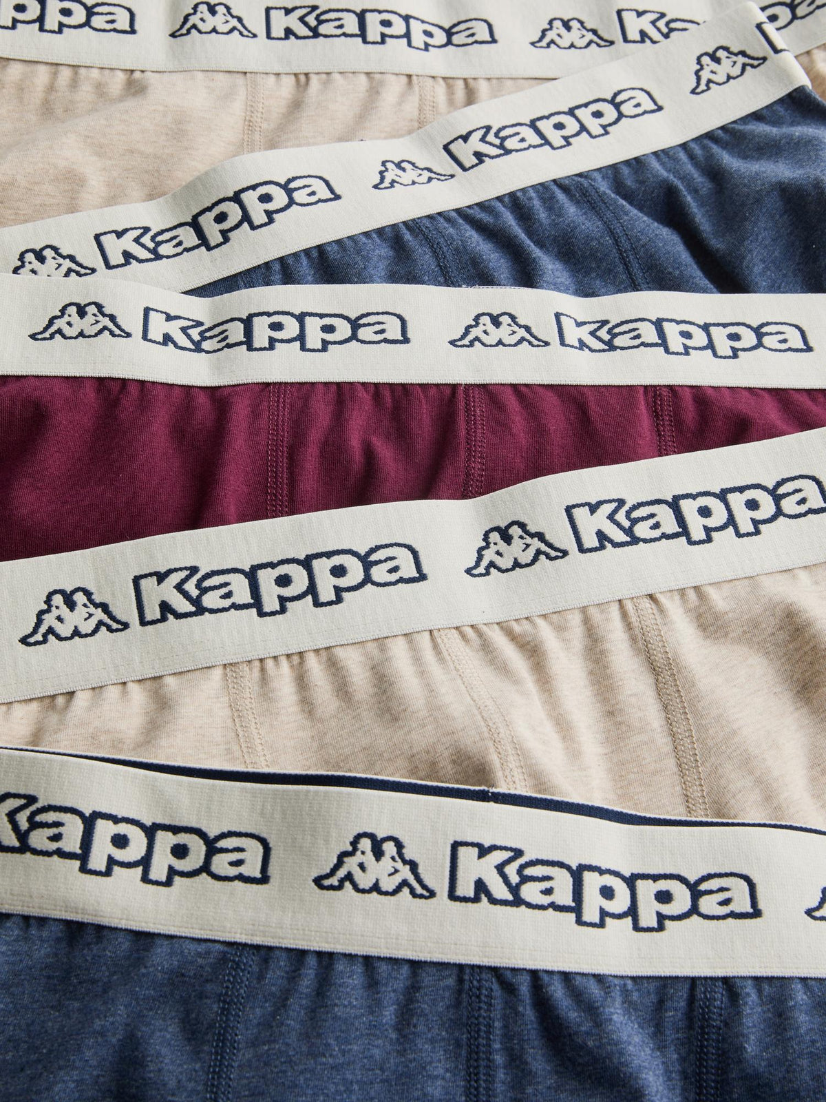 5pk Kappa Cotton Stretch Hipsters - Burgundy