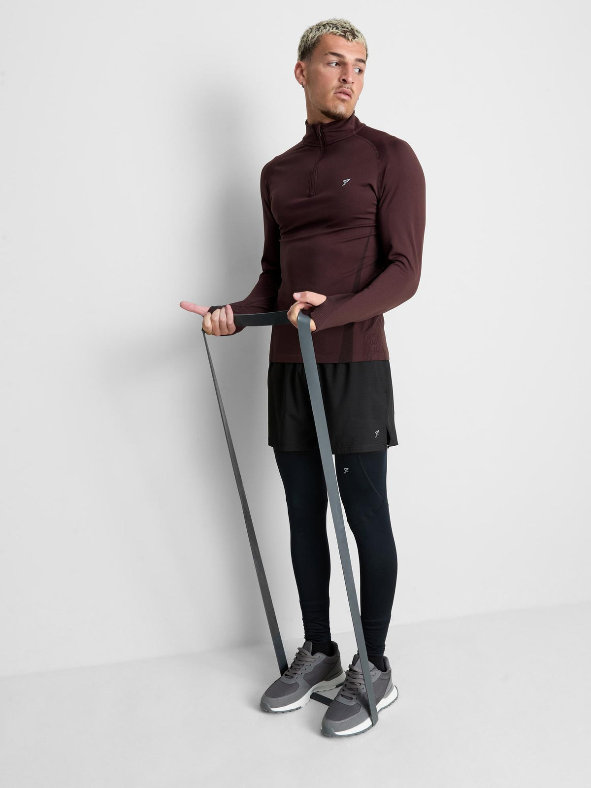 Primark Form | Quarter Zip Gym Top - Burgundy