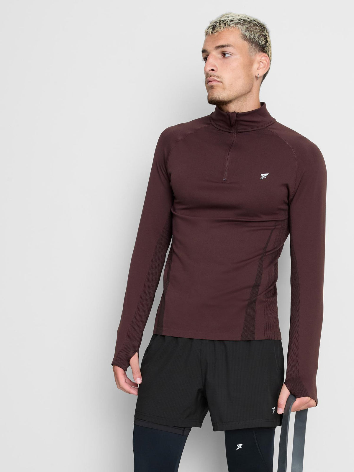 Primark Form | Quarter Zip Gym Top - Burgundy
