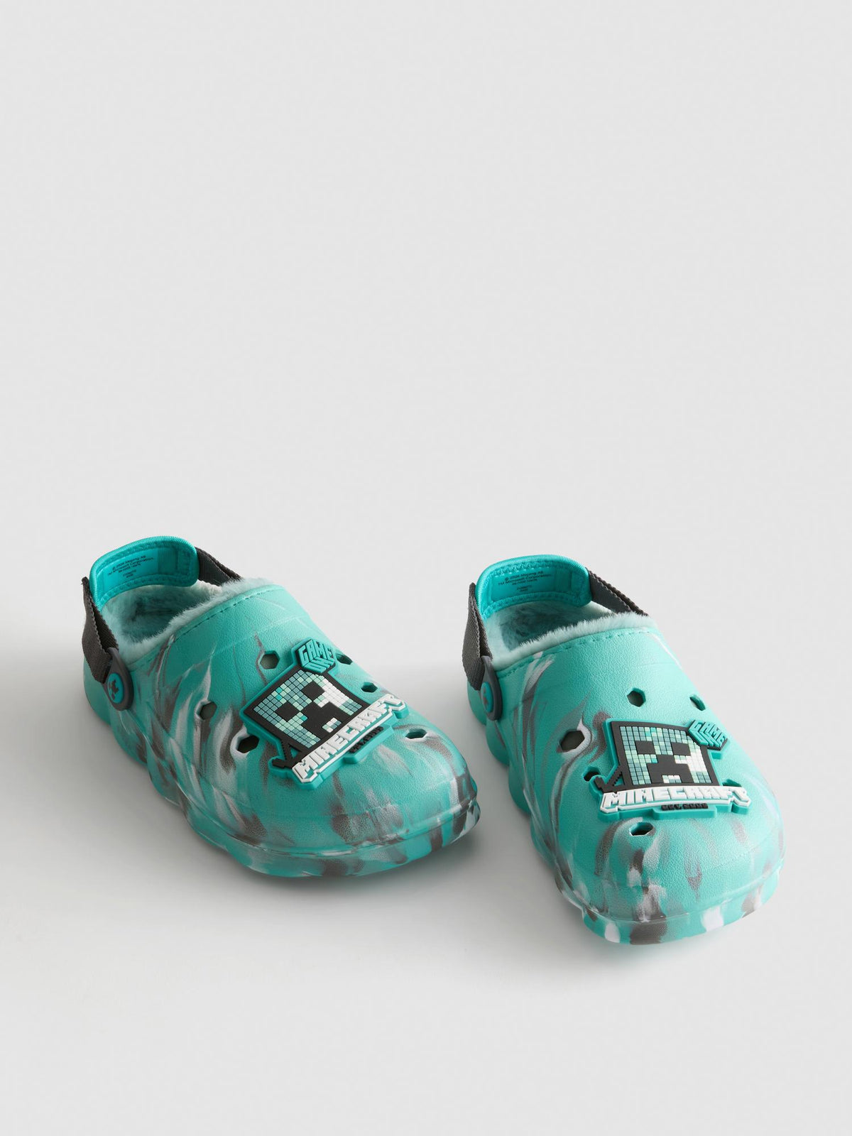 Minecraft Faux Fur Lined Clogs - Dark Green