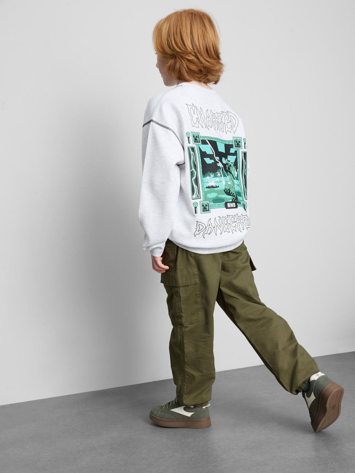 7-15yrs | Pure Cotton Cuffed Cargo Trousers - Khaki