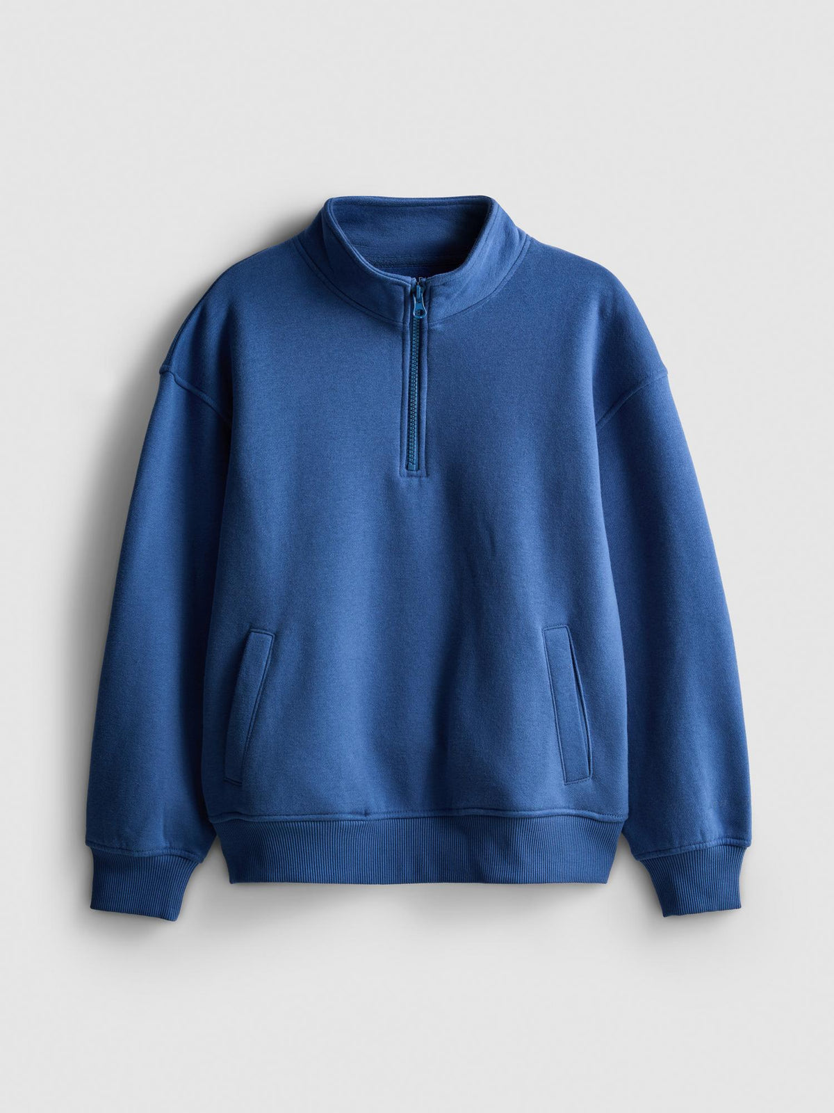 7-15yrs | Cotton Rich Half-Zip Sweatshirt - Mid Blue