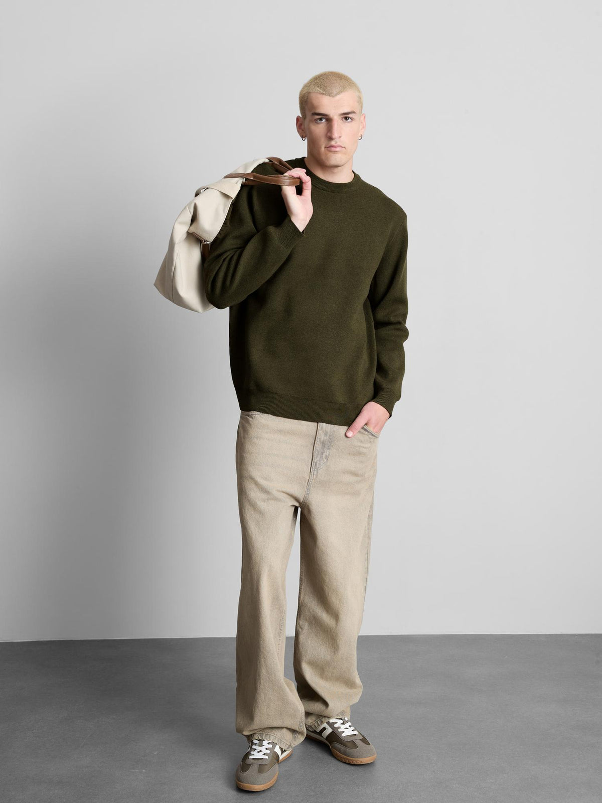 Crew Neck Jumper - Khaki