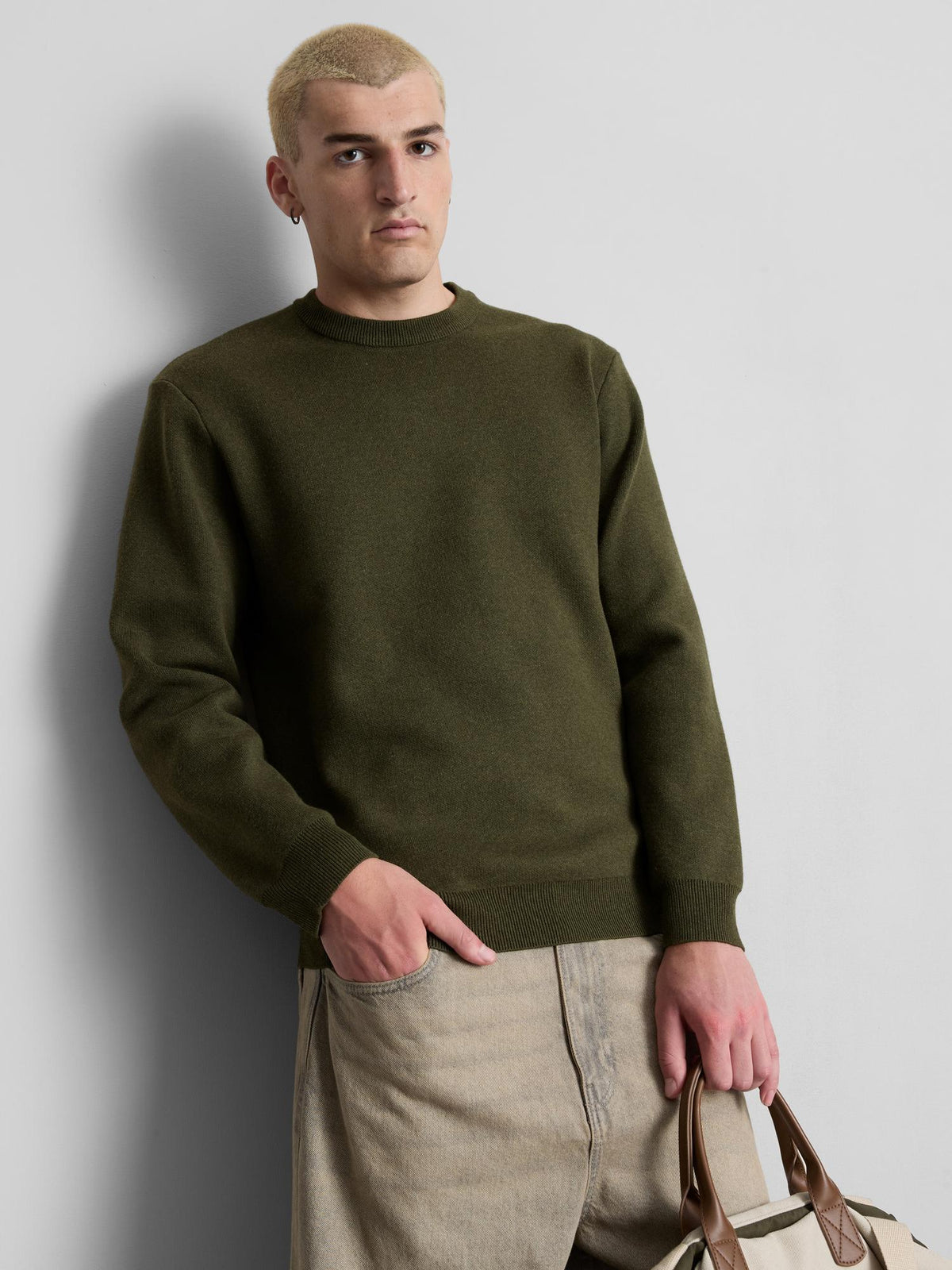 Crew Neck Jumper - Khaki