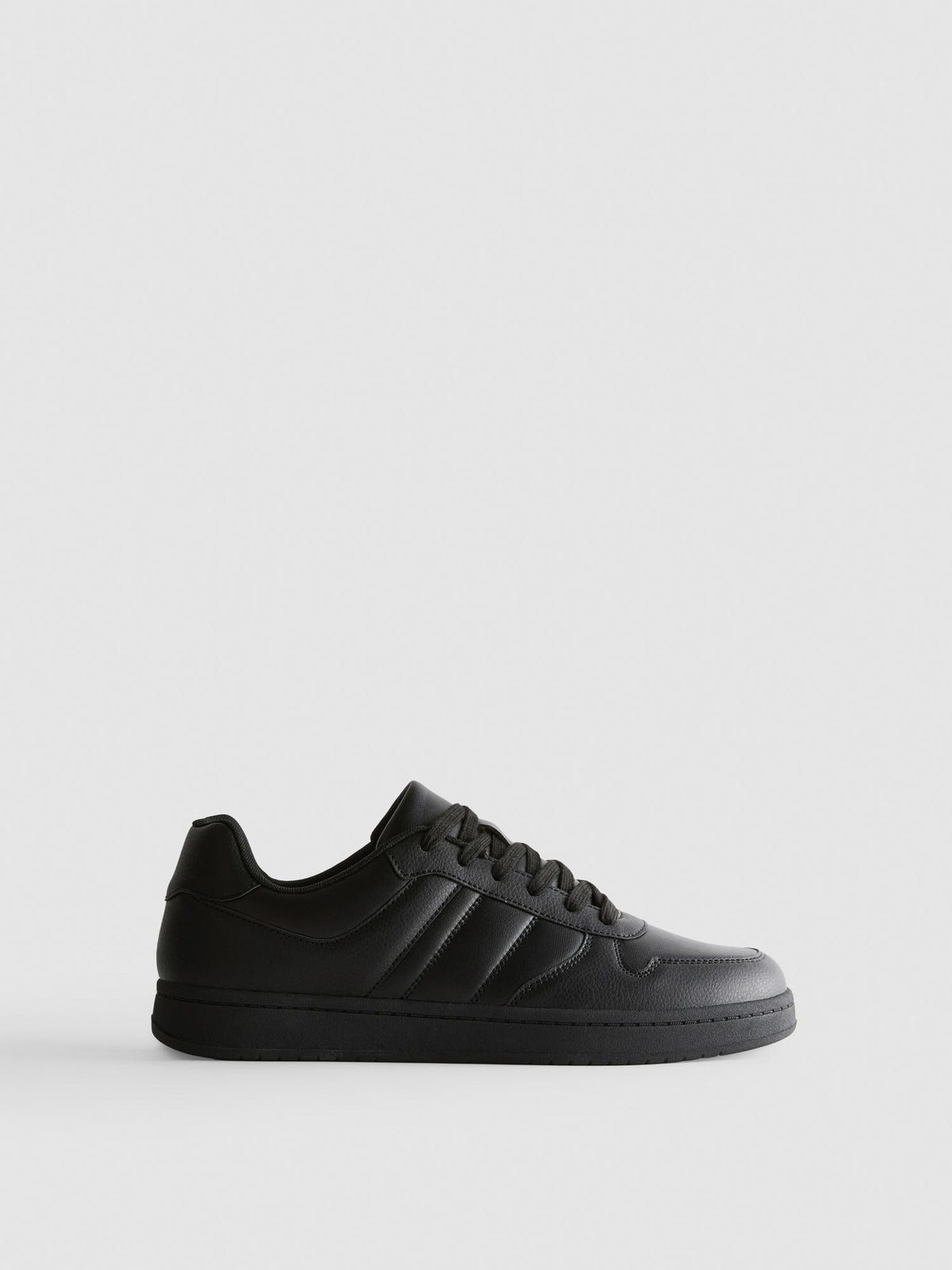 Panelled Lace-Up Trainers - Black