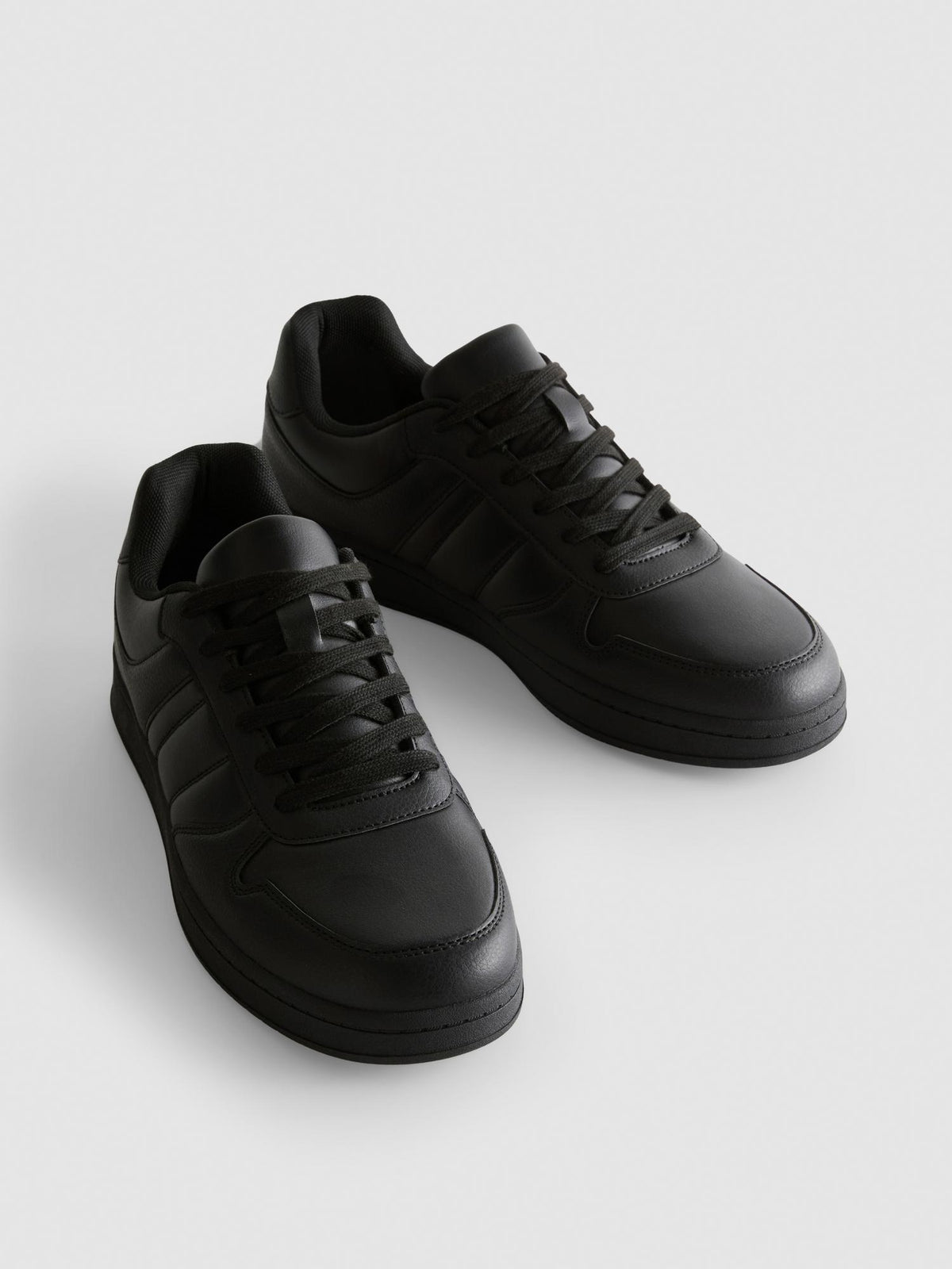 Panelled Lace-Up Trainers - Black