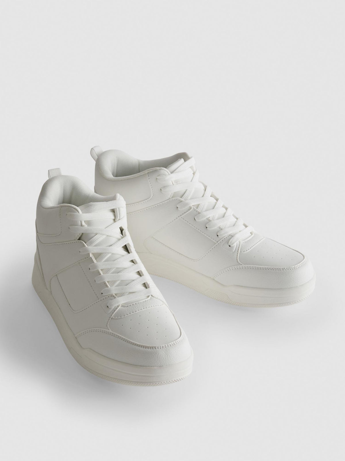 High-Top Lace-Up Trainers - White