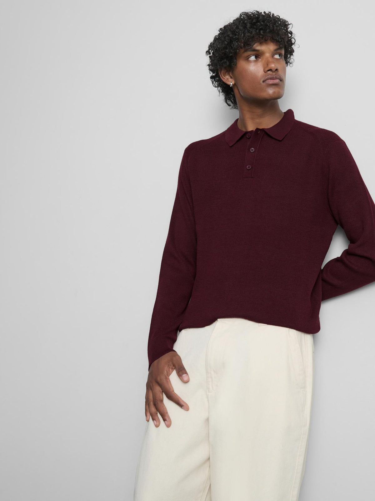Knitted Polo Shirt - Red
