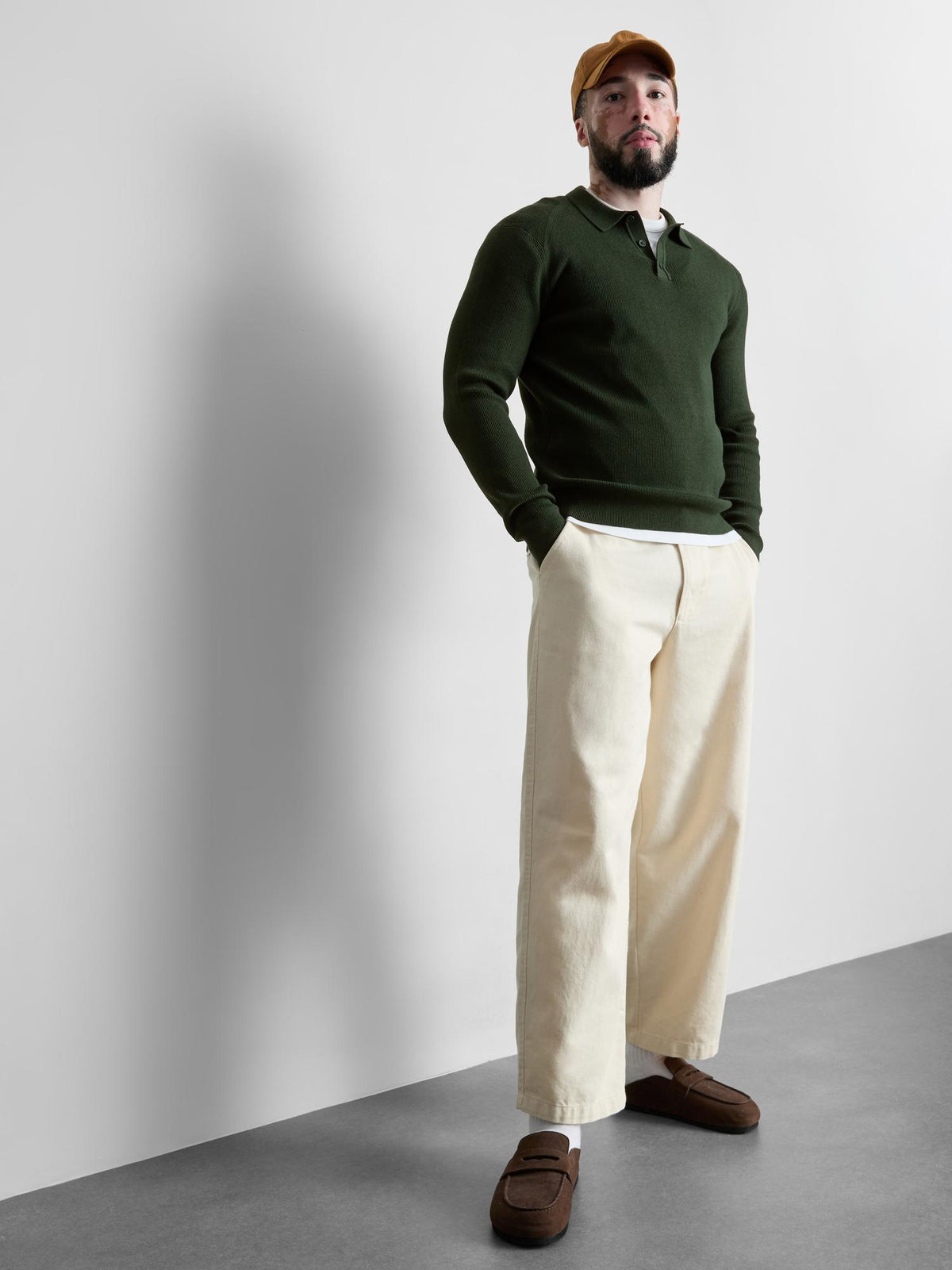 Knitted Polo Shirt - Green