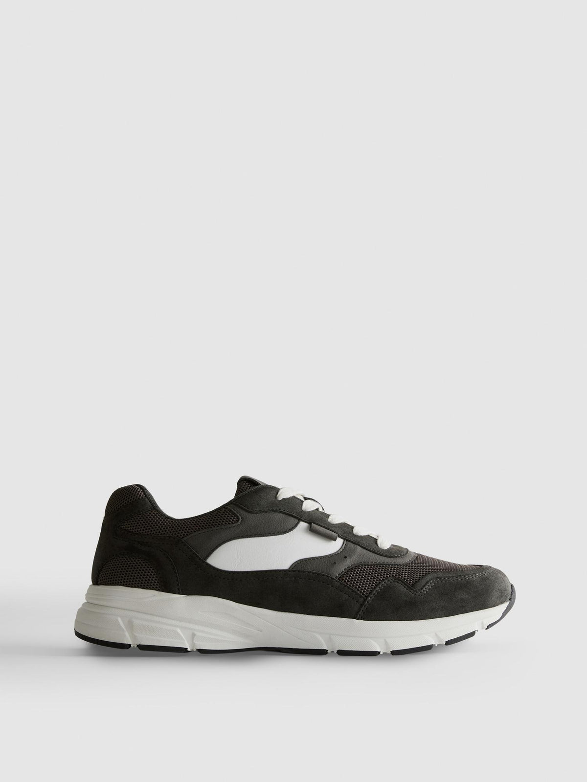 Chunky Lace-Up Trainers - Charcoal