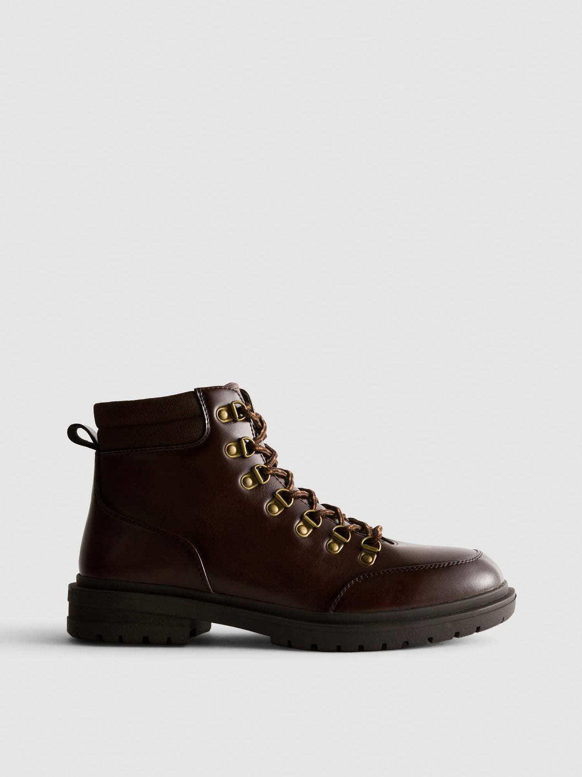 Lace-Up Hiking Boots - Brown