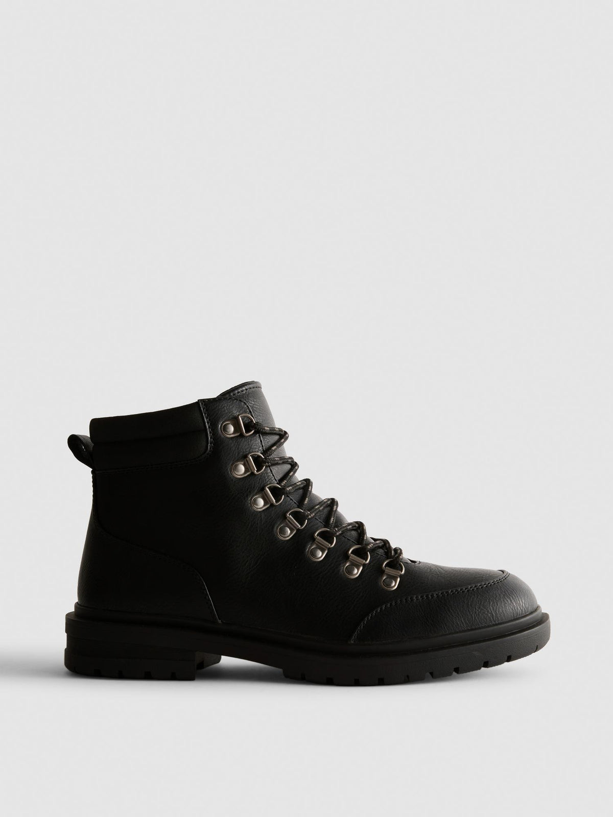 Lace-Up Hiking Boots - Black
