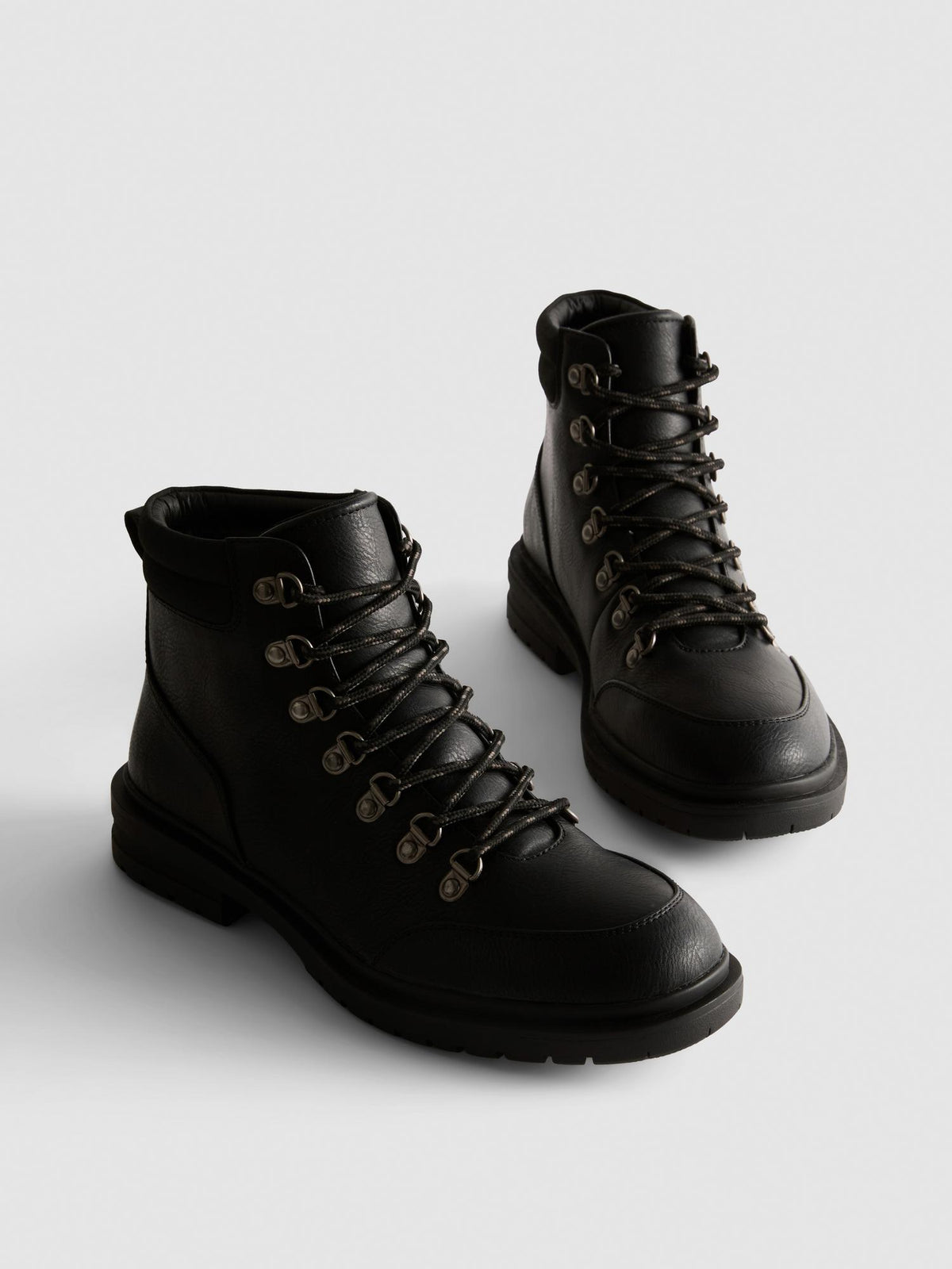Lace-Up Hiking Boots - Black