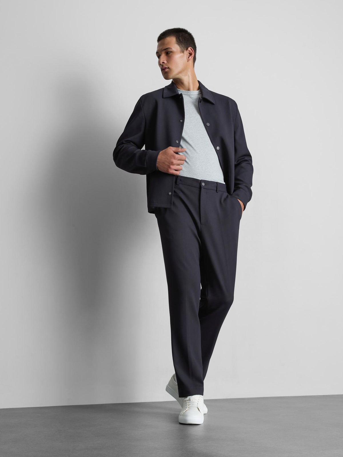 The Edit Regular Fit Suit Trousers - Navy
