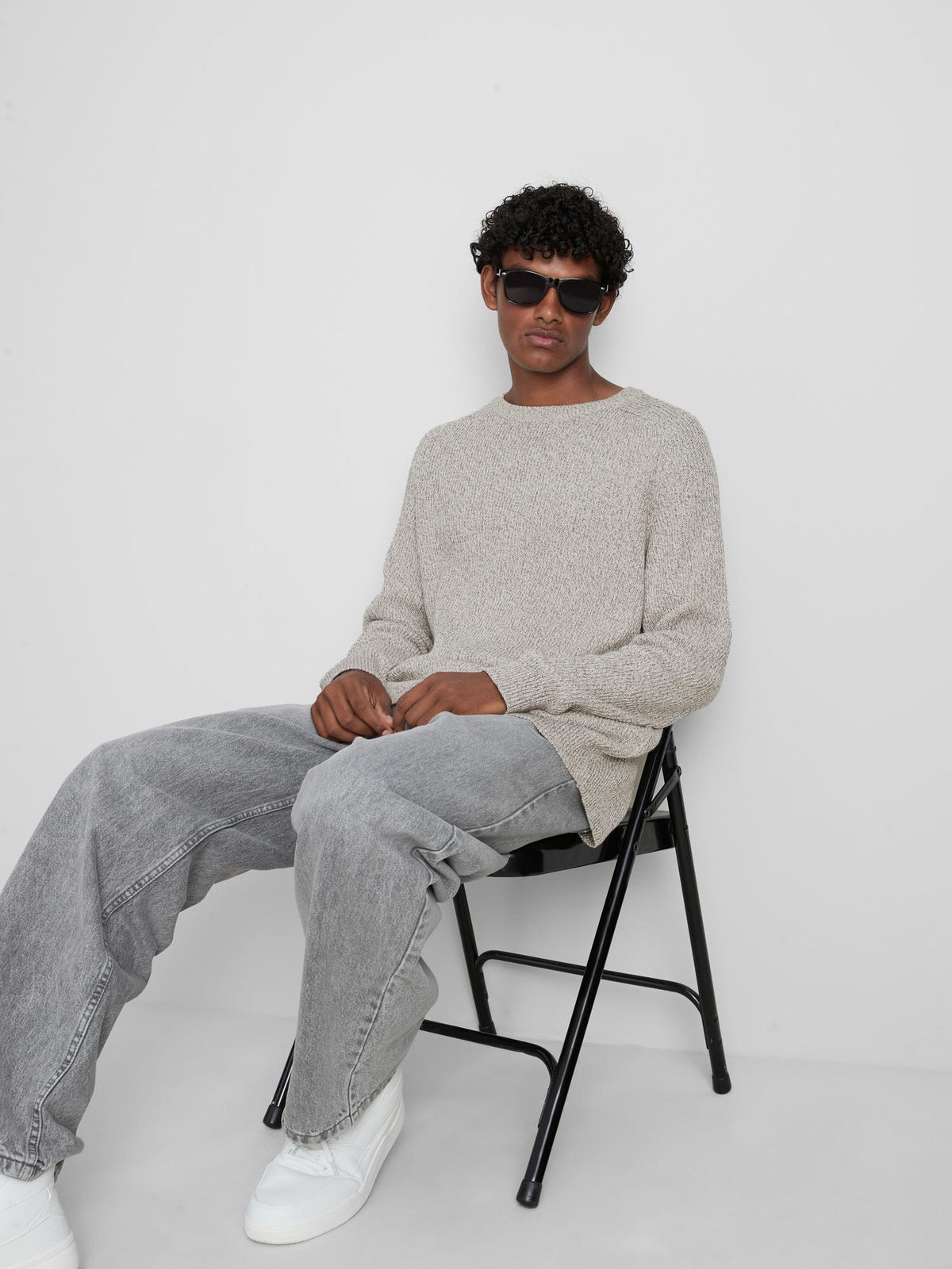 Cotton Rich Crew Neck Jumper - Natural