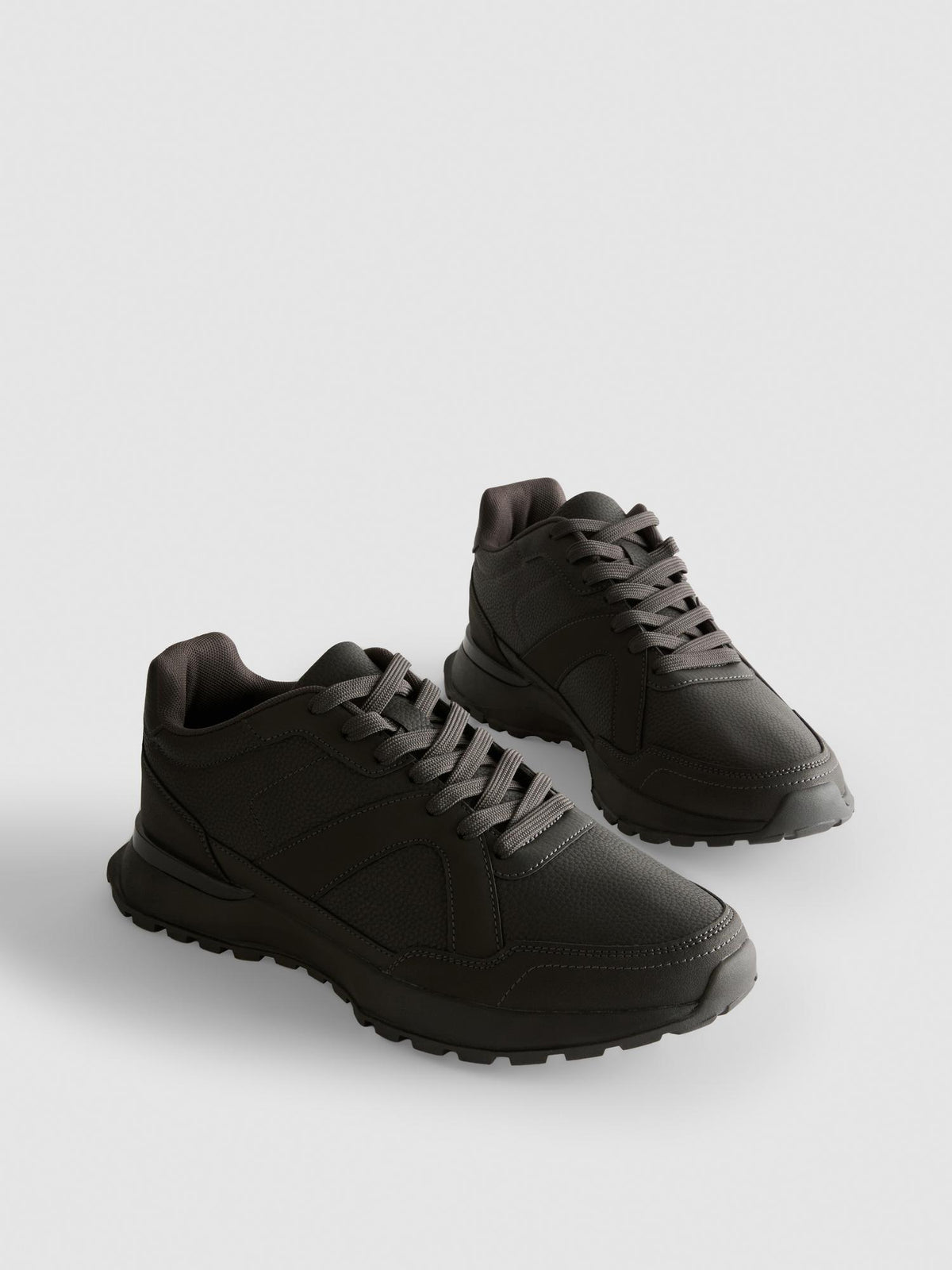 Lace-Up Trainers - Charcoal