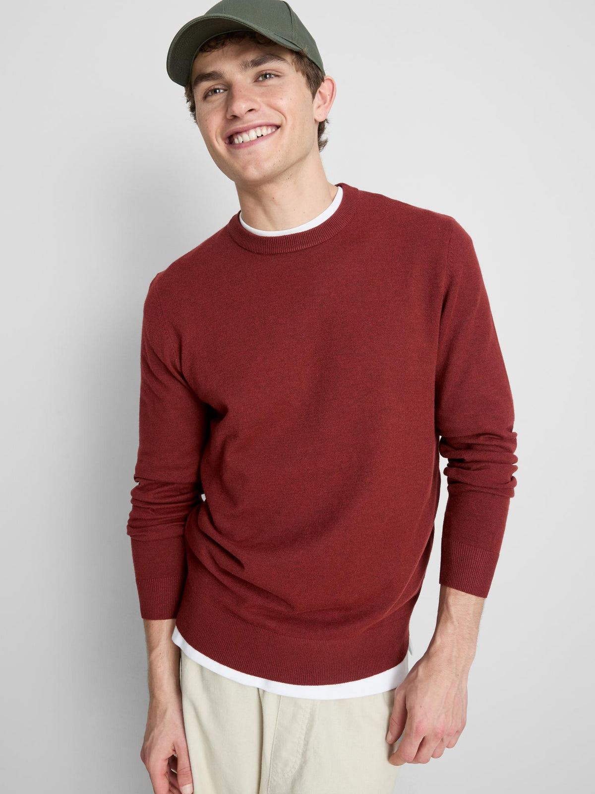 Crew Neck Jumper - Red