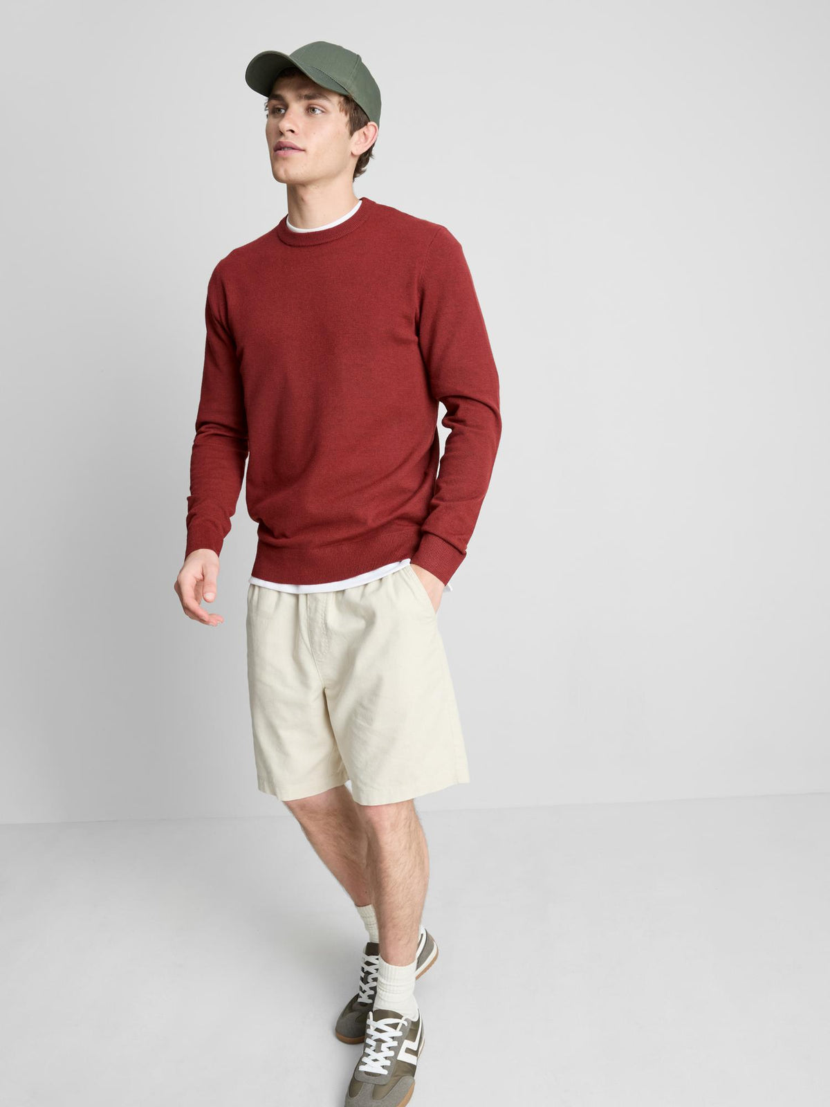 Crew Neck Jumper - Red