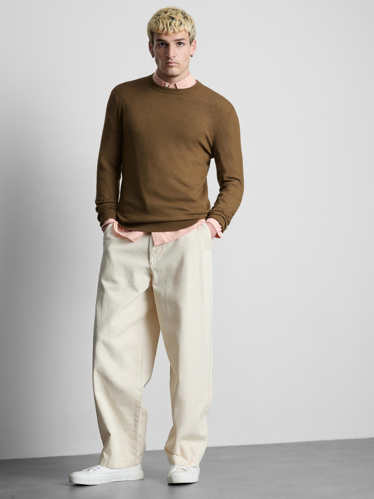 Crew Neck Jumper - Tan