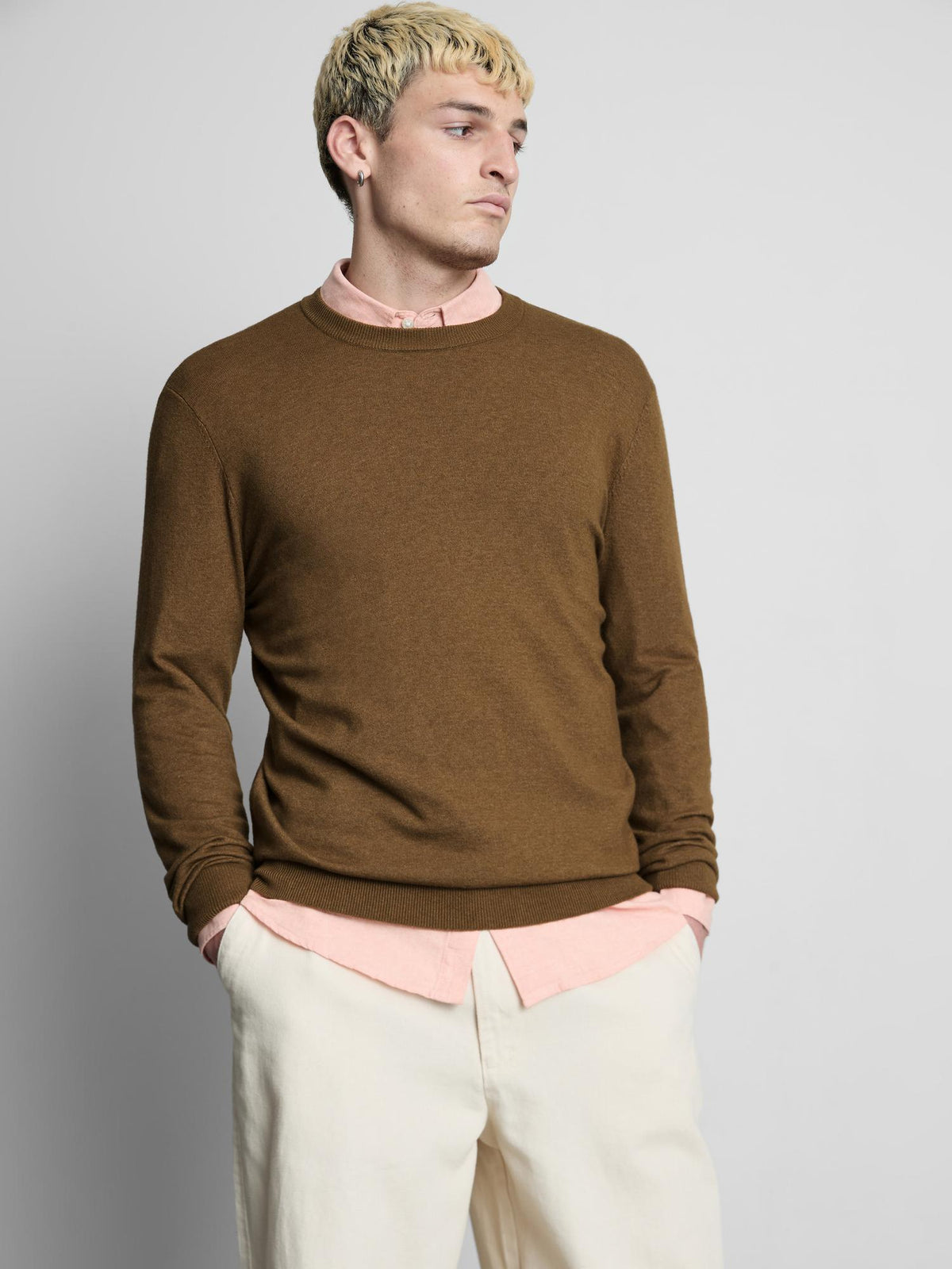Crew Neck Jumper - Tan