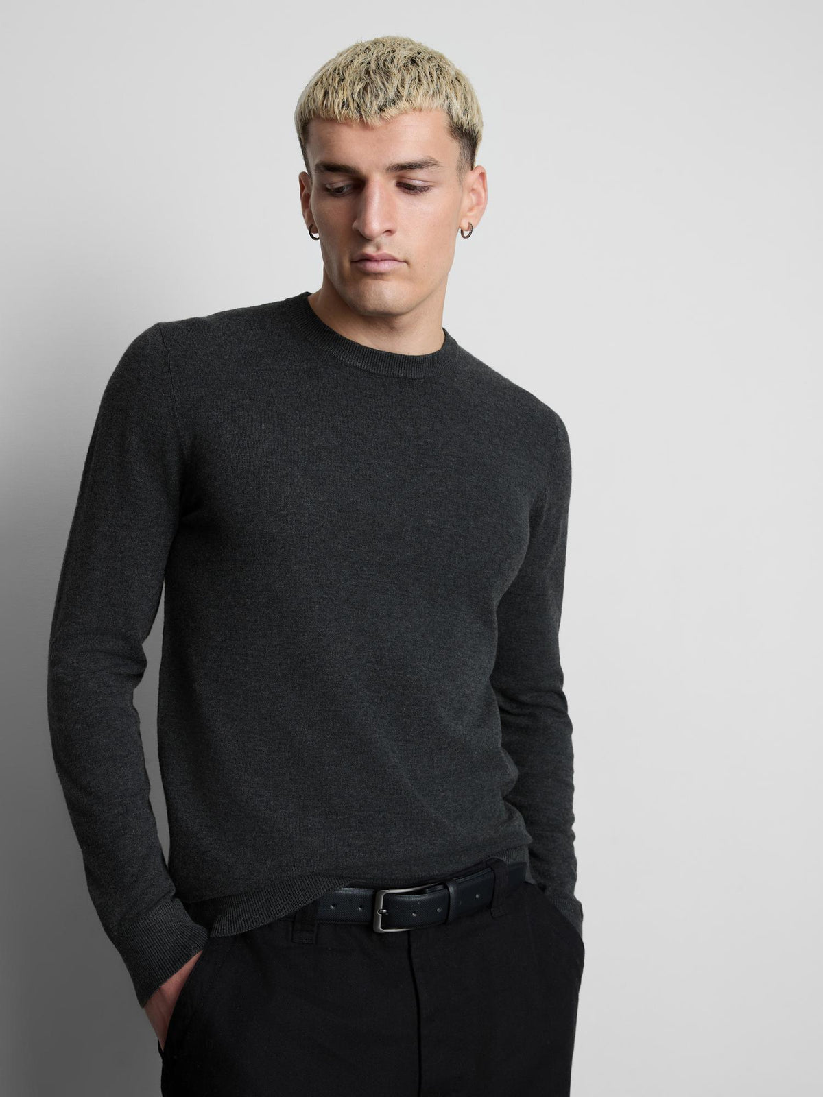 Crew Neck Jumper - Charcoal