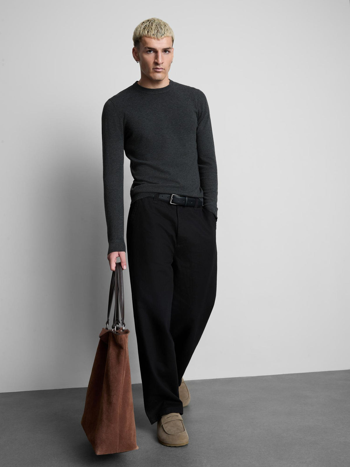 Crew Neck Jumper - Charcoal