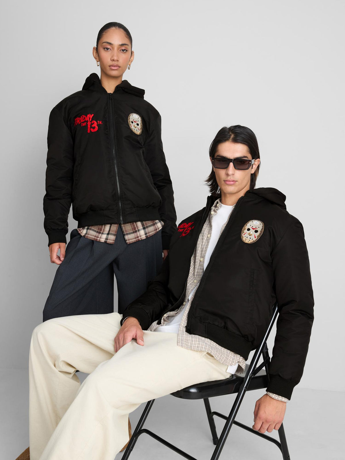 Friday The 13th Hooded Bomber Jacket - Black