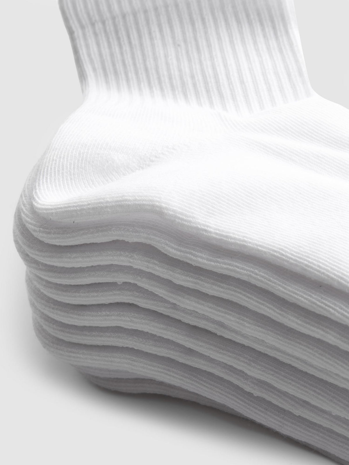 5pk Ribbed Crew Socks - White