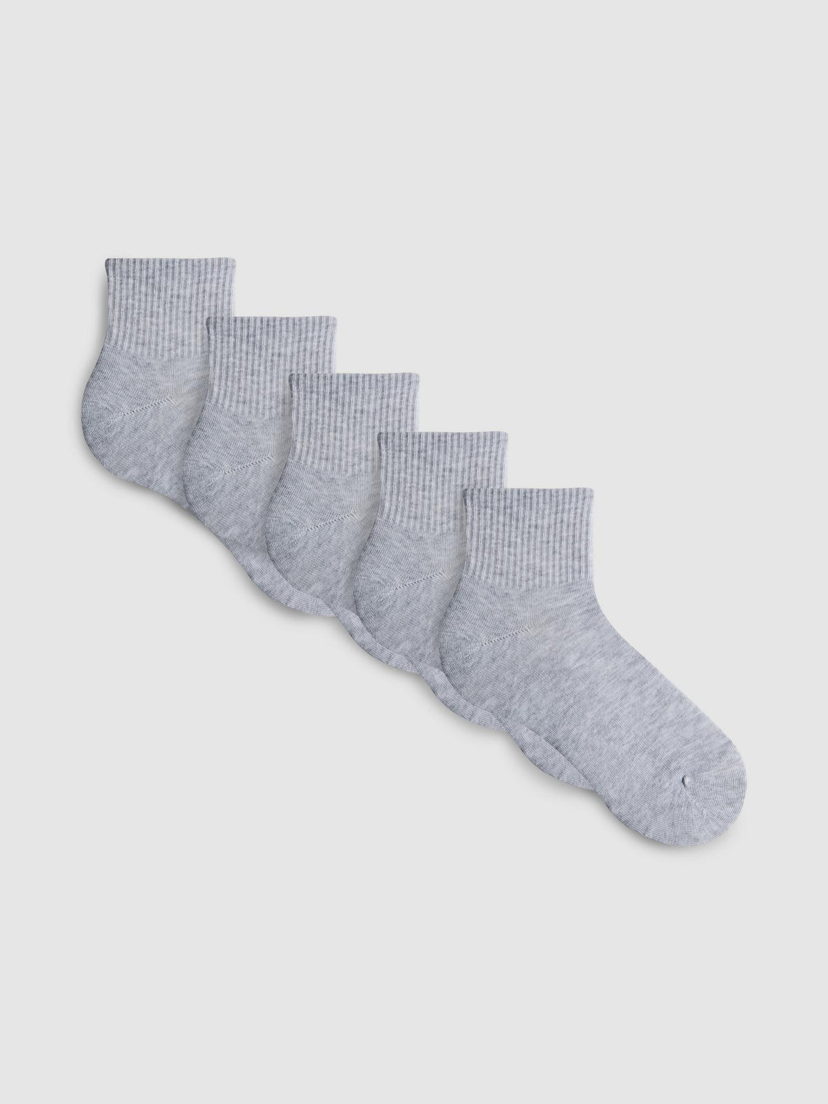 5pk Ribbed Trainer Socks - Grey
