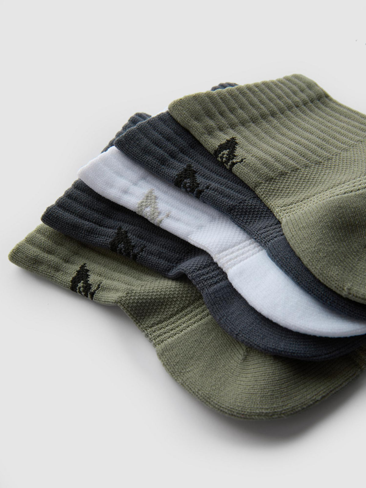 5pk Ribbed Gym Quarter Socks - Multi