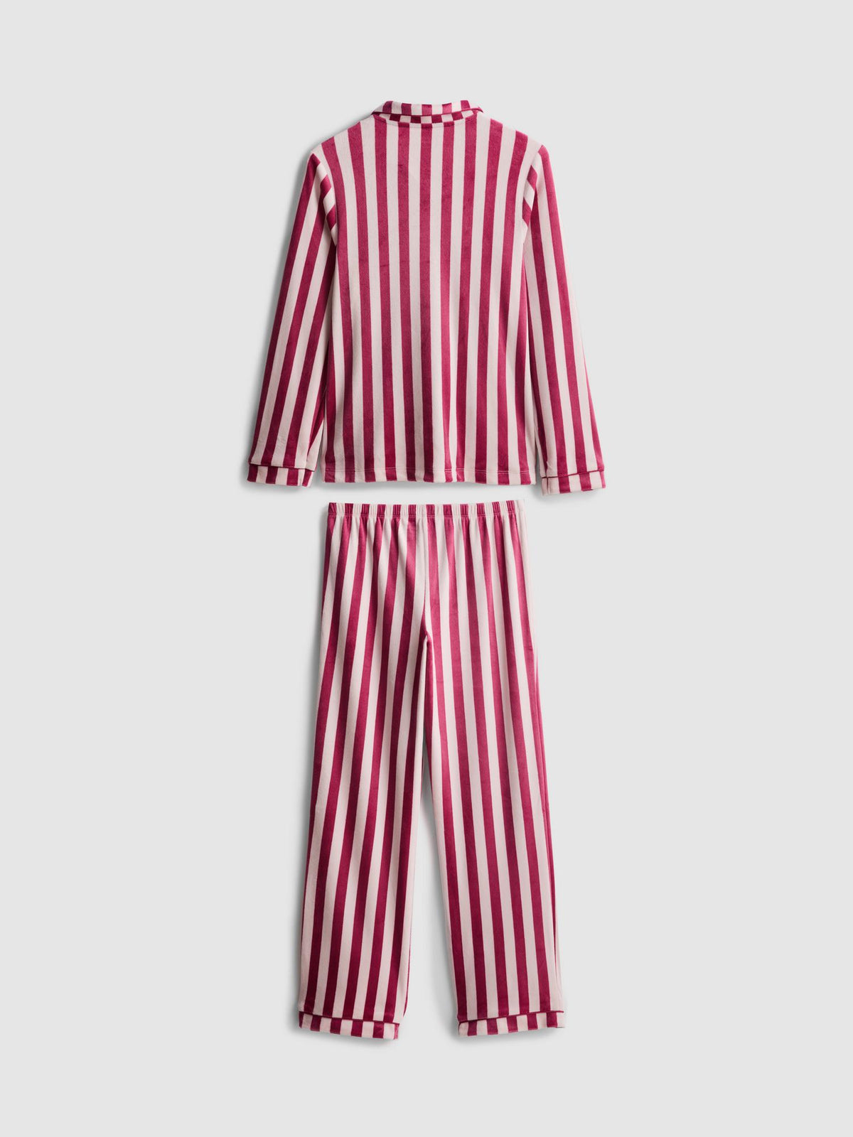 7-15yrs | Stripe Cosy Shirt Pyjamas - Pink