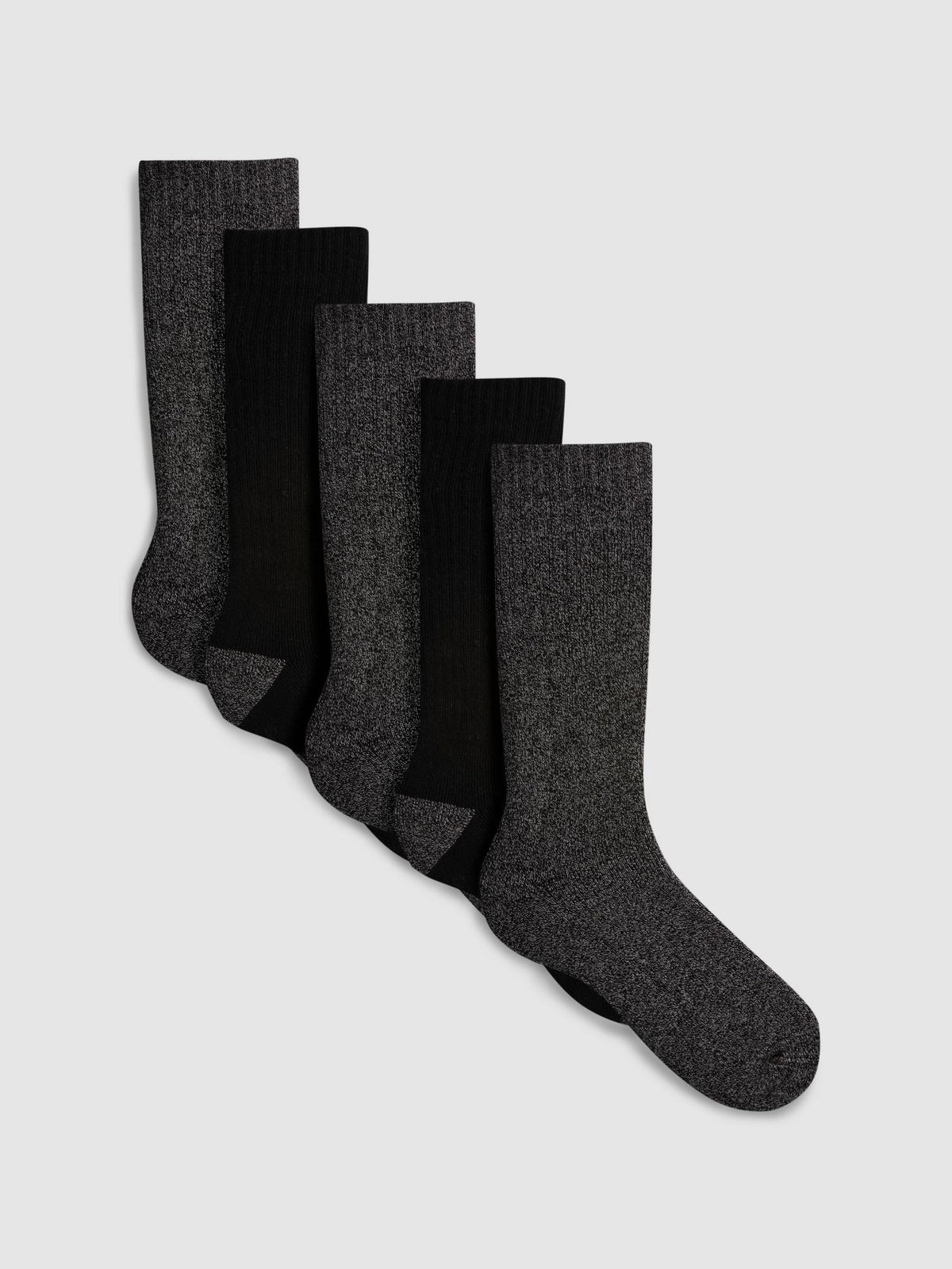 5pk Ribbed Socks - Black