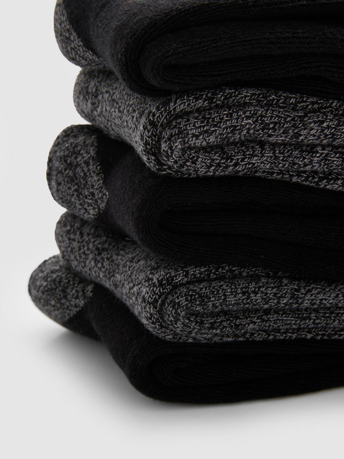 5pk Ribbed Socks - Black