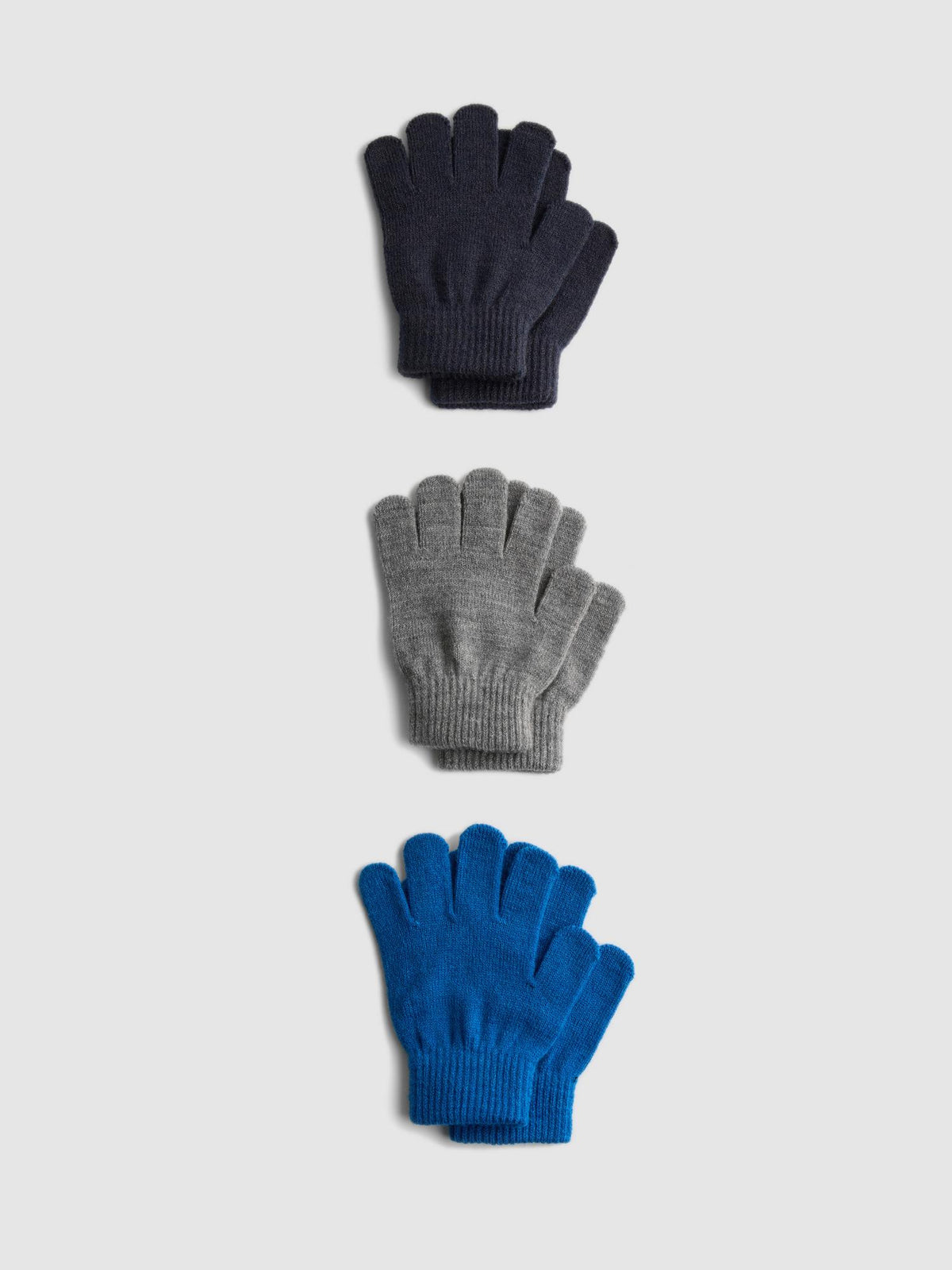 3pk Knitted Gloves - Navy