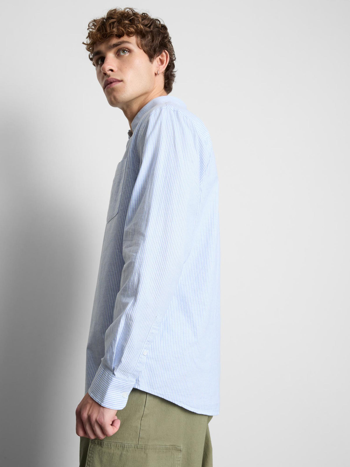 Regular Fit Striped Oxford Shirt - Light Blue