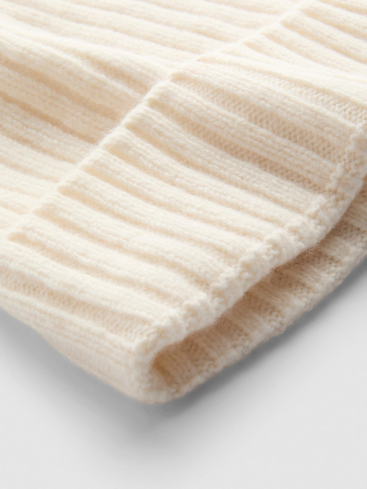 The Edit Pure Wool Beanie - Cream
