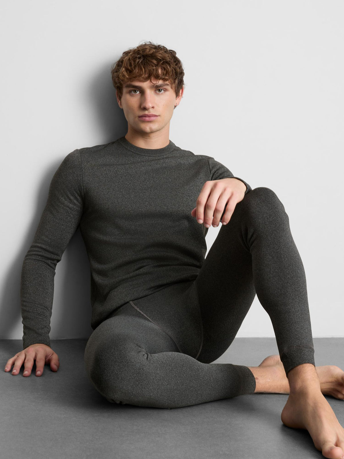 Heat IQ Max Warm Thermal Fleece Lined Long Sleeve Top - Grey