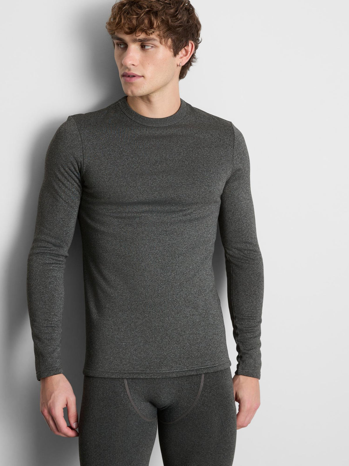 Heat IQ Max Warm Thermal Fleece Lined Long Sleeve Top - Grey